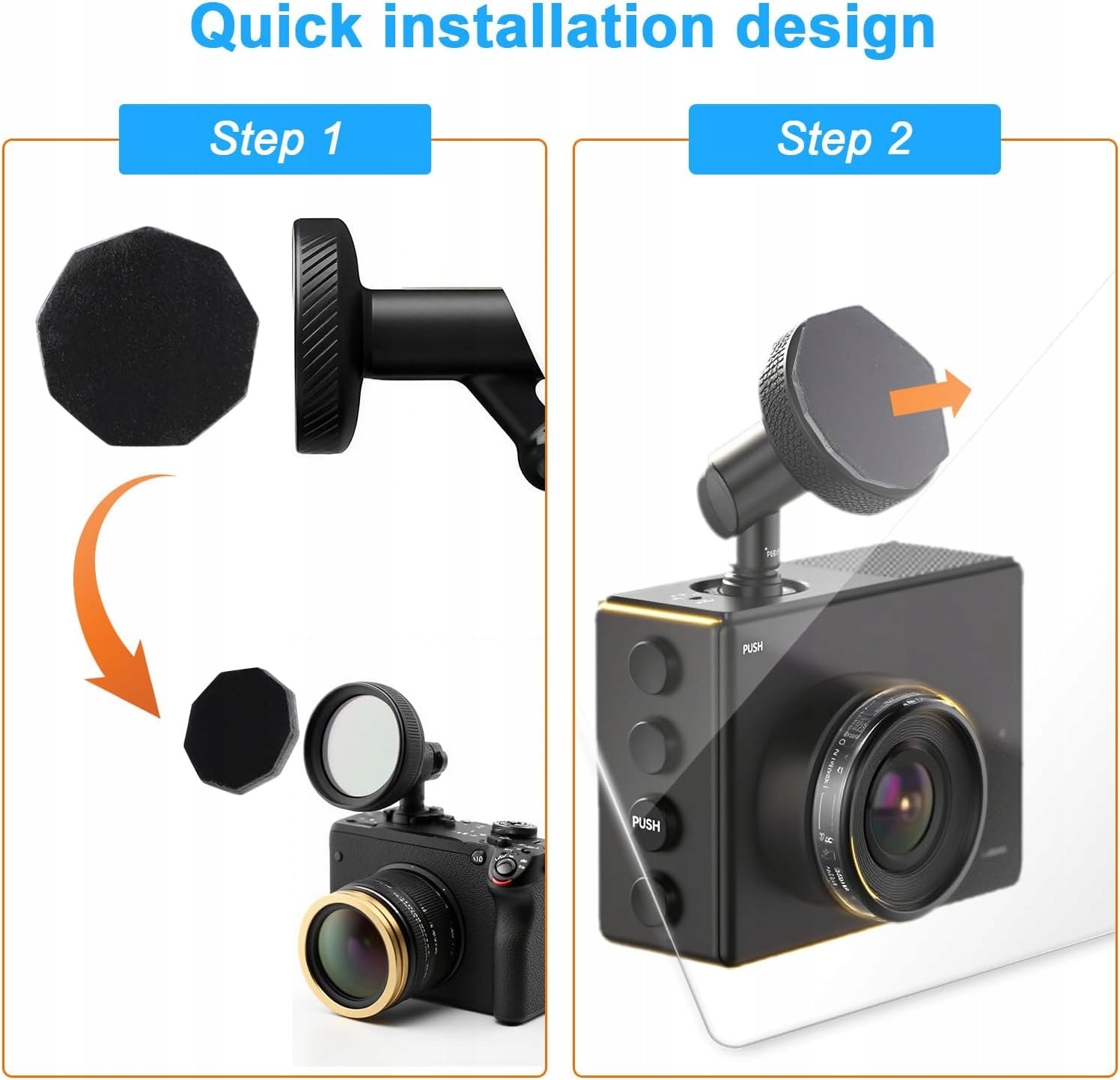 MAGNETIC GLUE FOR CAR CAMERA 6 PCS METAL HOLDER Model 6 szt. Metalowy Klej do Kamery Samochodowej do Uch