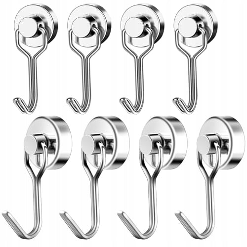 MAGNETIC HOOKS STRONG SWIVEL FOR TOWEL KEYS 8 PCS METAL Brand no brand