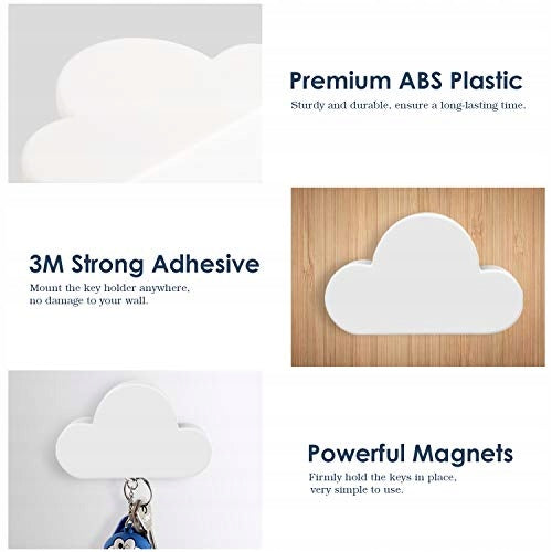 MAGNETIC KEY HOLDER SELF ADHESIVE CLOUD WALL MOUNTED SET OF 2 Manufacturer code Bez marki