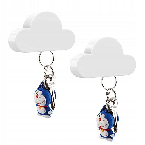 MAGNETIC KEY HOLDER SELF ADHESIVE CLOUD WALL MOUNTED SET OF 2