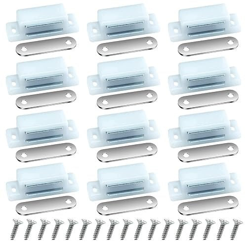 MAGNETIC LATCHES FOR DRAWER DOOR CABINETS WHITE SET OF 12 PCS STEEL Brand no brand
