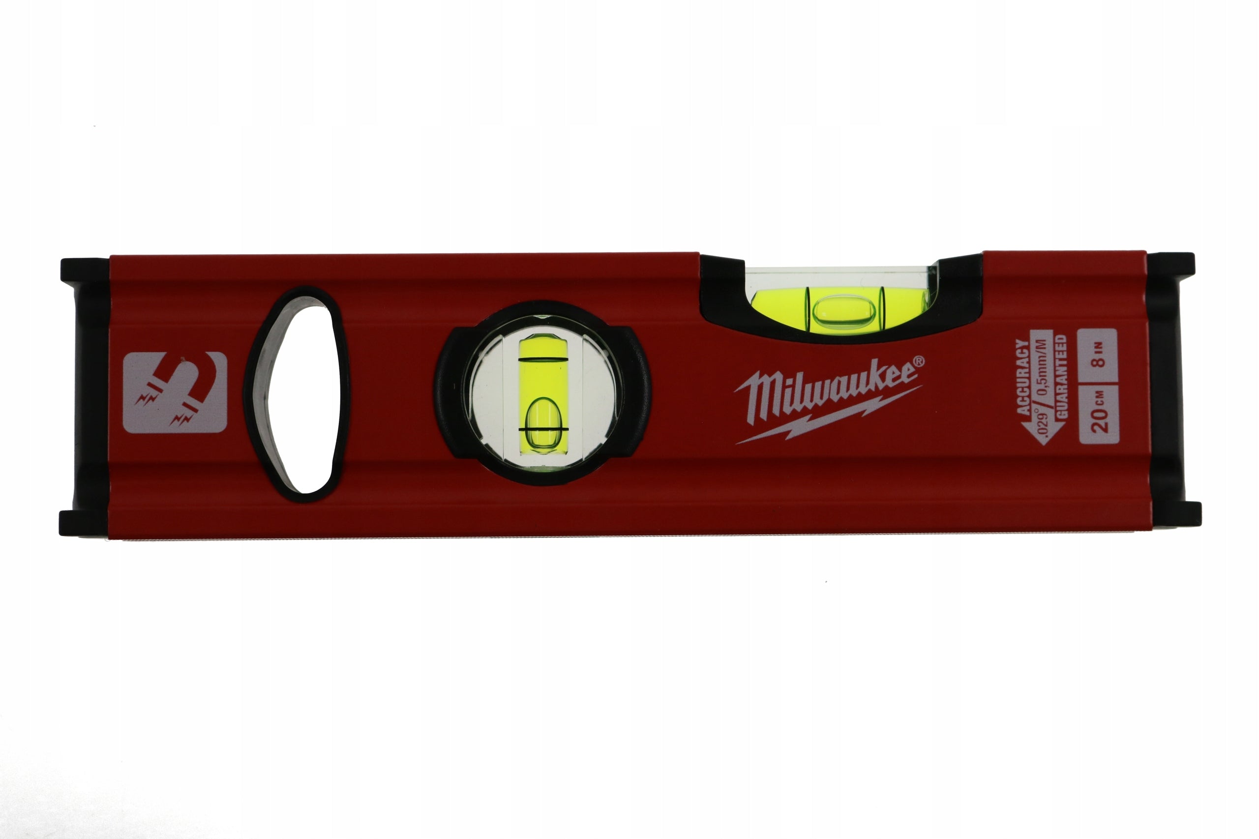 MAGNETIC LEVEL SLIM 20CM PRECISE ANTI-SLIP PADS MILWAUKEE