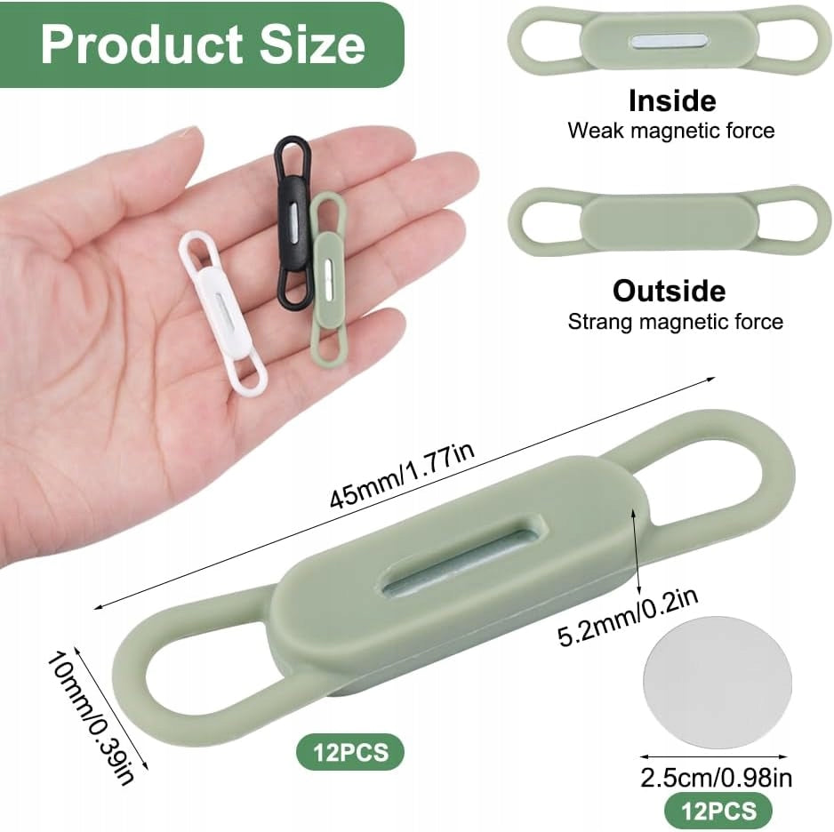 MAGNETIC PEN HOLDERS 12 PCS SILICONE ORGANIZERS SET Packaging status original