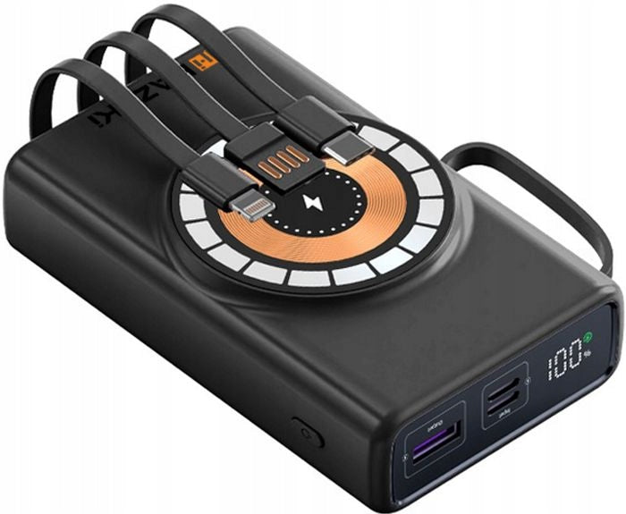 MAGNETIC POWERBANK MagSafe 20000mAh HAZAKI 22,5W FAST BUILT-IN CABLES