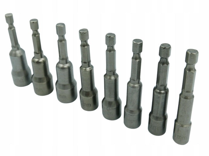 MAGNETIC SOCKET WRENCHES FOR SCREWDRIVER HEX SET OF 8 PCS. 6-13 mm STRONG Packaging status original