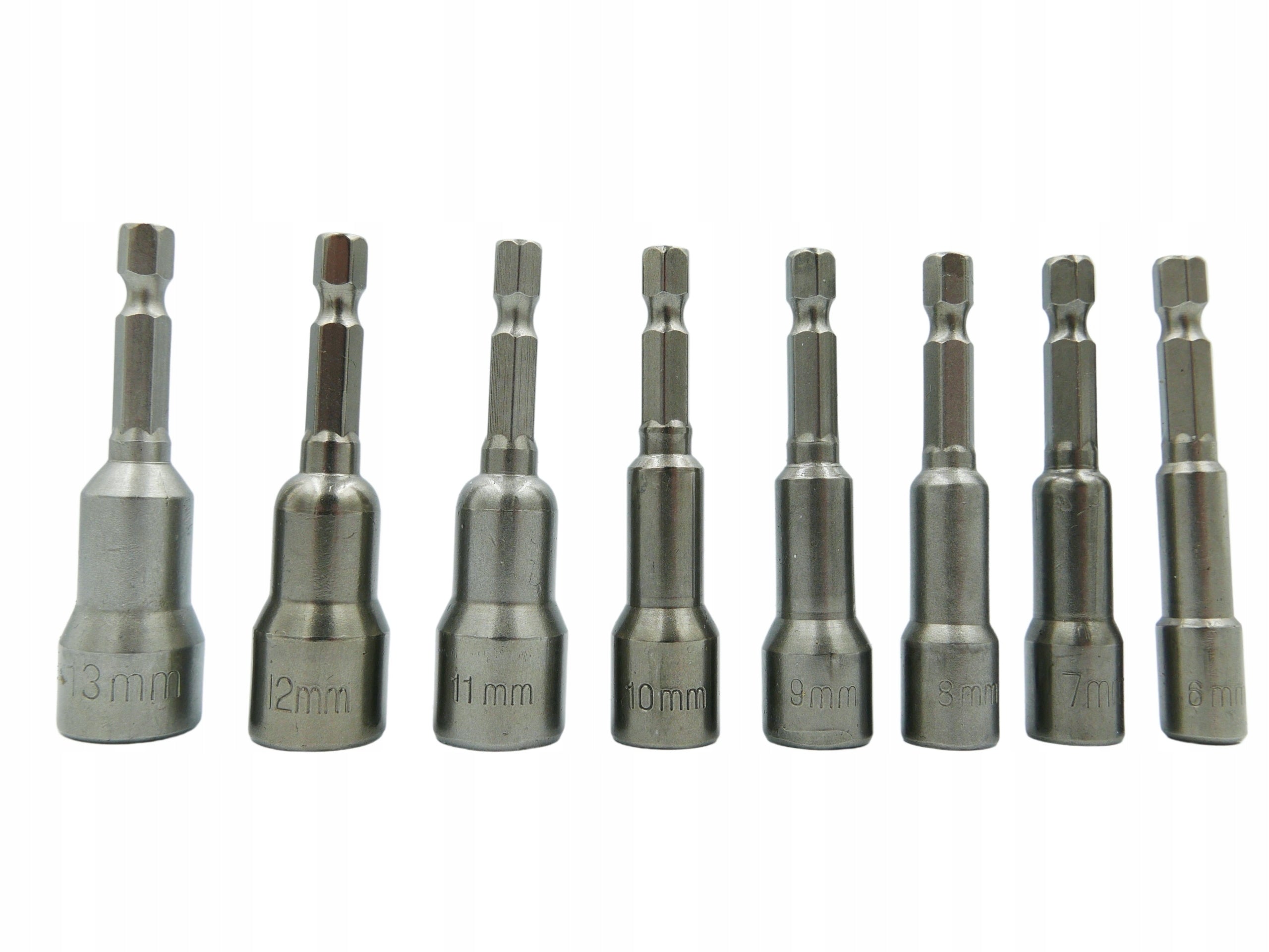 MAGNETIC SOCKET WRENCHES FOR SCREWDRIVER HEX SET OF 8 PCS. 6-13 mm STRONG