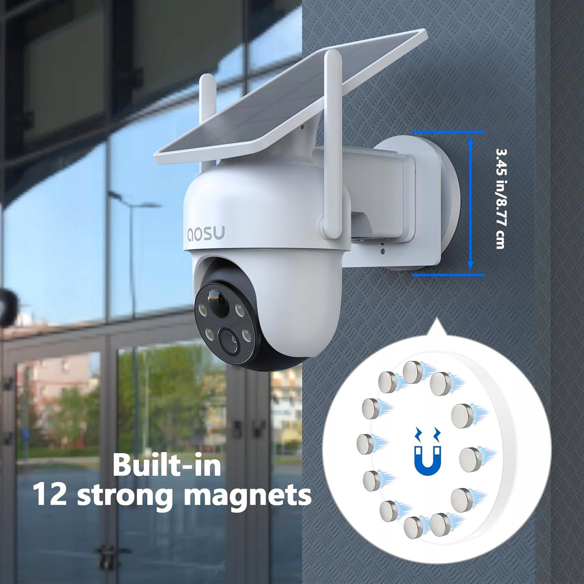 MAGNETIC WALL MOUNT FOR SOLAR CAMERAS WHITE QUICK INSTALLATION Model B0FX9NQV1W