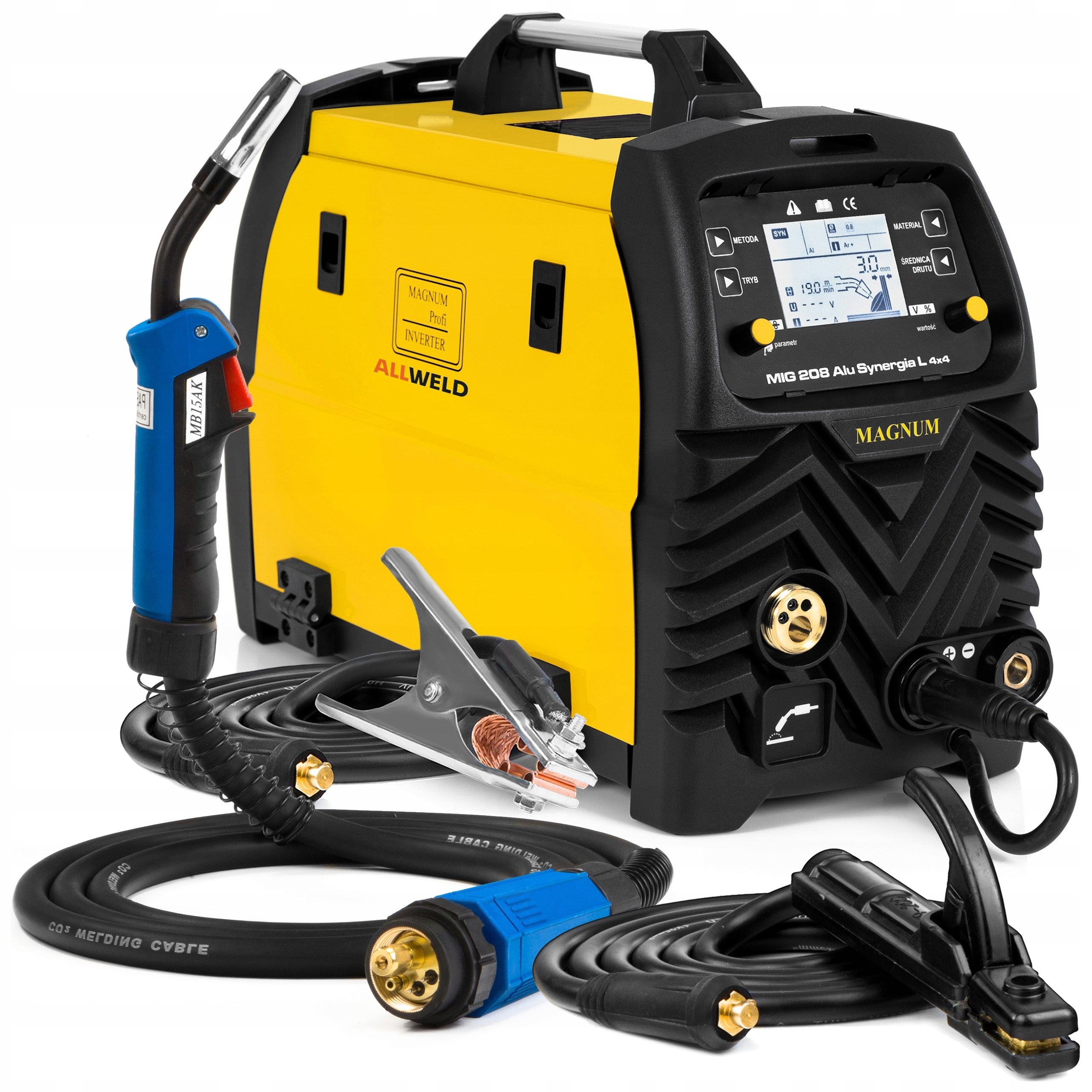 MAGNUM MIG 208 ALU SYNERGY WELDING MACHINE 4X4 MMA TIG 200A ALUMINIUM 3IN1