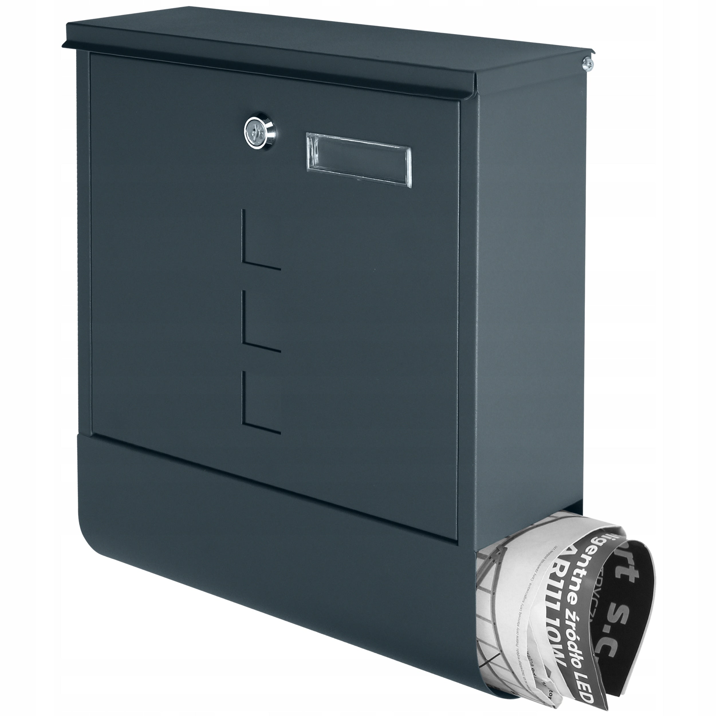 MAIL BOX FOR LETTERS MODERN MAIL VIEWER ANTHRACITE TUBE MAGAZINE CASE Color gray