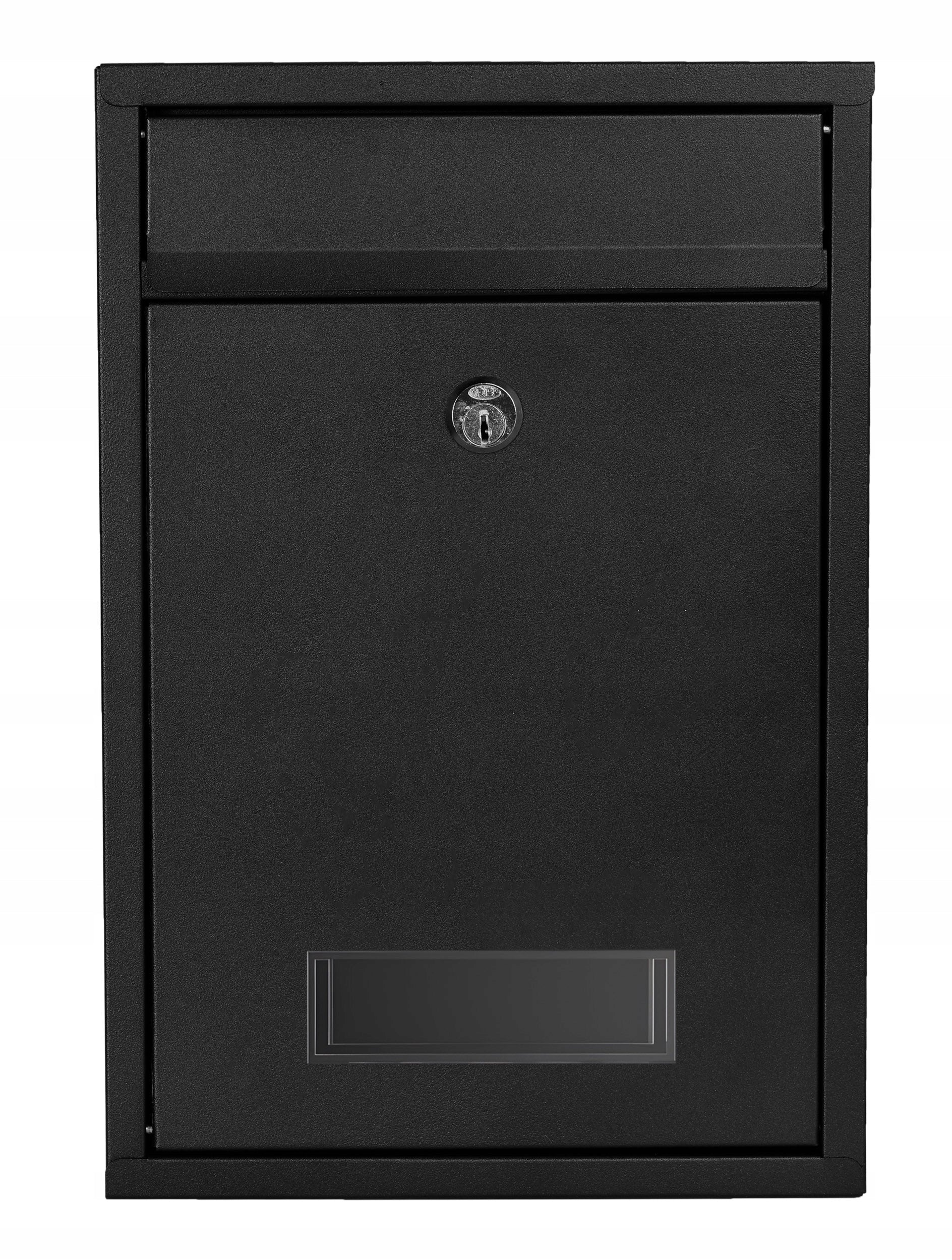 MAILBOX FOR LEAFLETS BLACK STEEL MAIL FOR FENCE HOUSE Color black