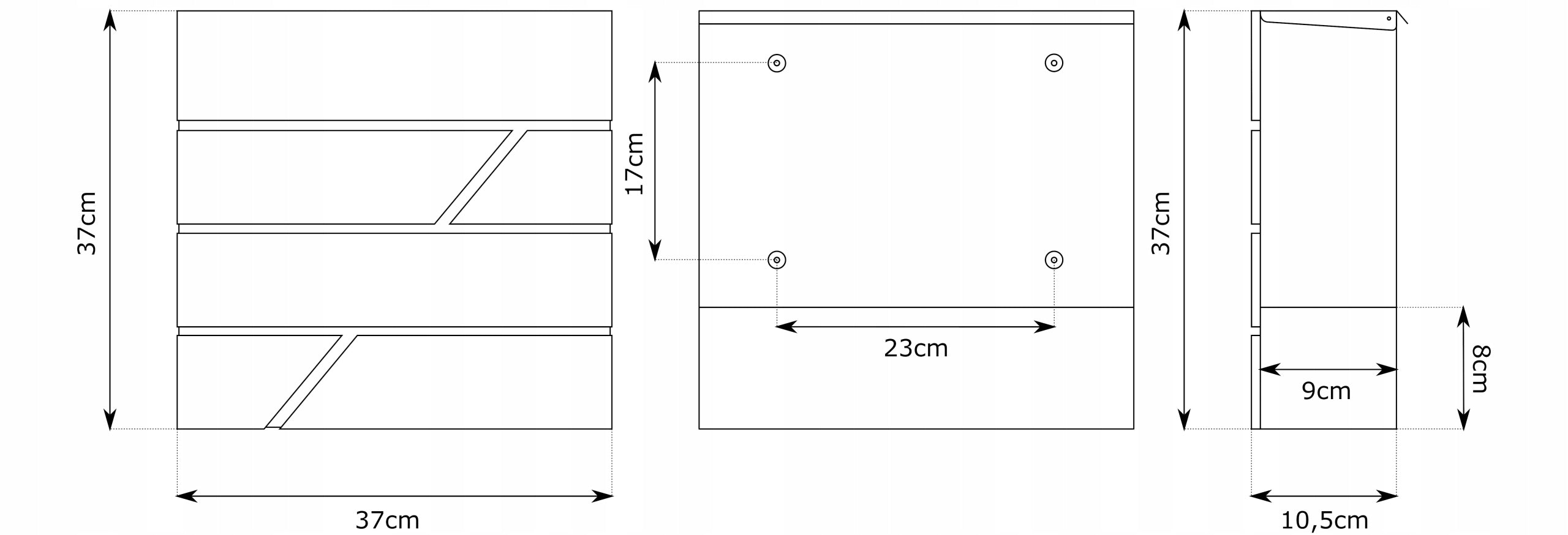 MAILBOX FOR LETTERS ANTHRACITE + INSCRIPTION WITH ADDRESS STREET NUMBER Product height 37 cm