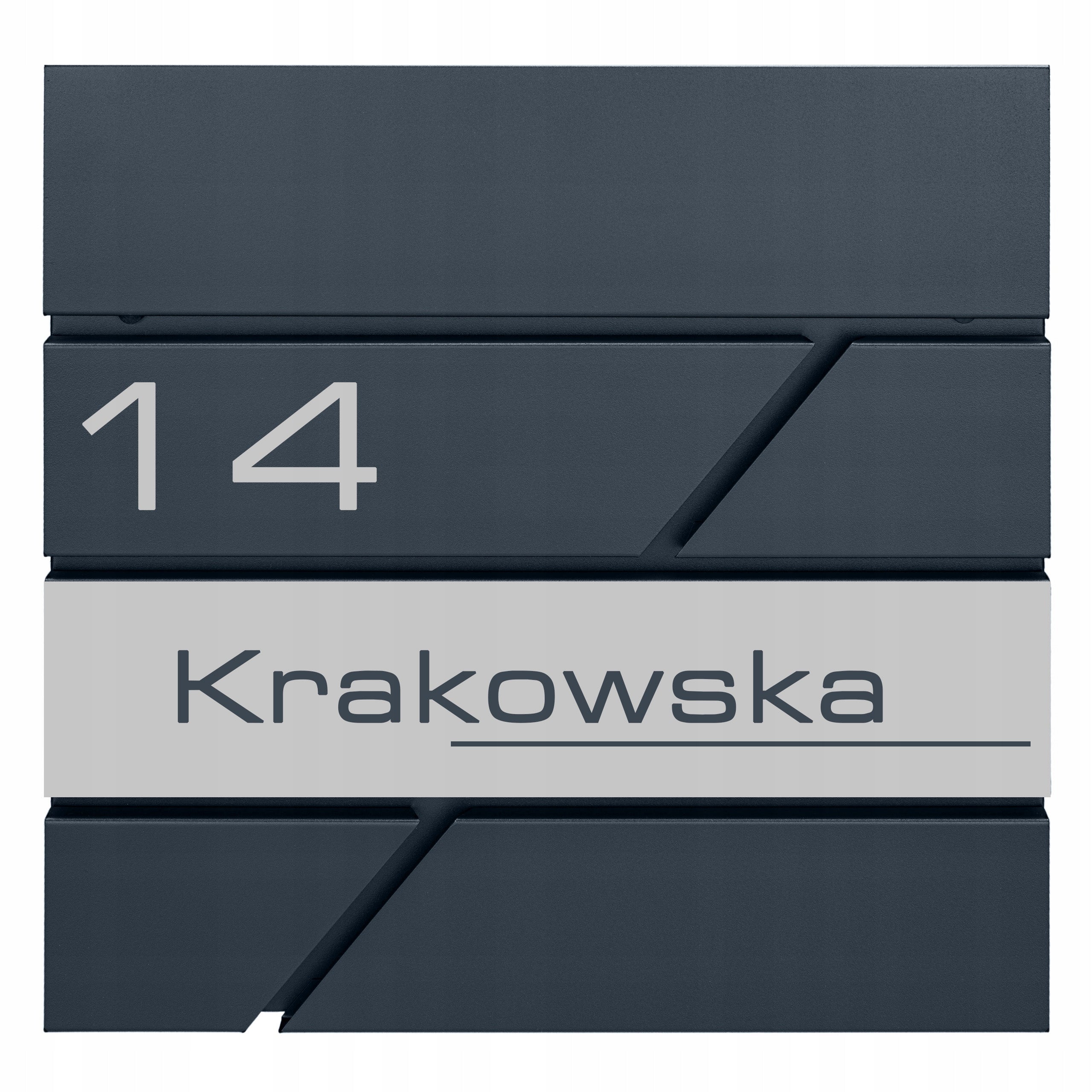 MAILBOX FOR LETTERS MAIL NEWSPAPERS MODERN ANTHRACITE + ADDRESS INSTRUCTION Box type european mailbox slot with a newspaper holder