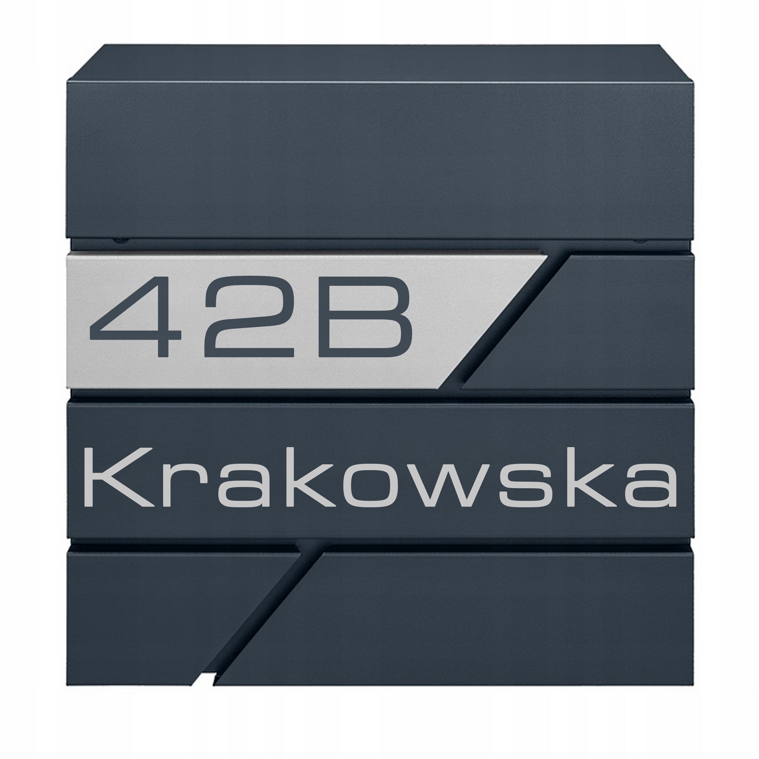 MAILBOX FOR LETTERS MAIL NEWSPAPERS MODERN ANTHRACITE + ADDRESS INSTRUCTION Product width 37 cm