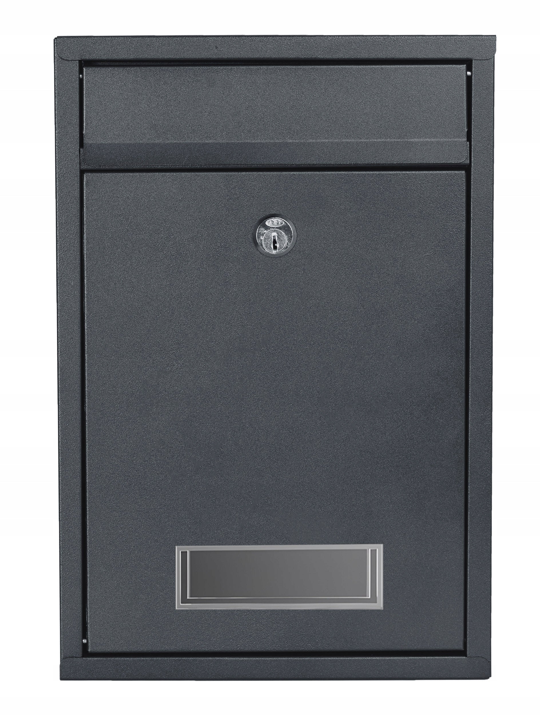 MAILBOX FOR LETTERS MAIL WITH HOUSE NUMBER STREET NAME INSCRIPTION ANTHRACITE Product height 32 cm