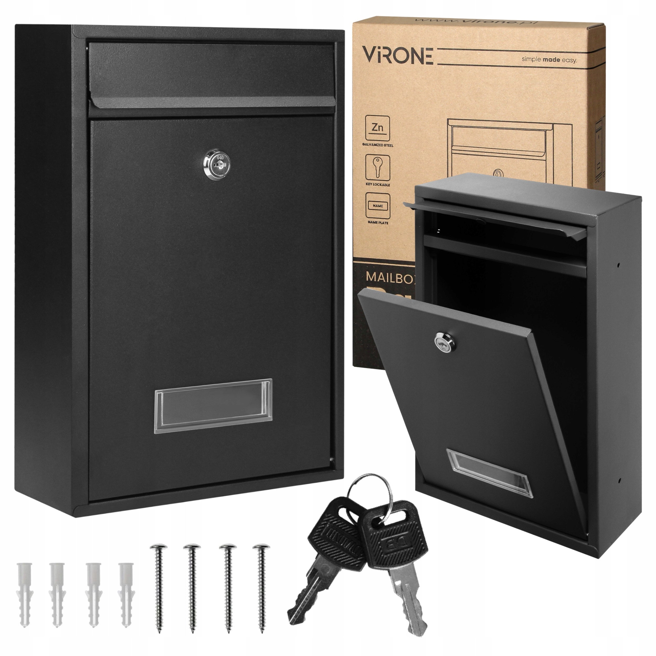 MAILBOX Post Office Newspaper Viewfinder Black Modern for Home