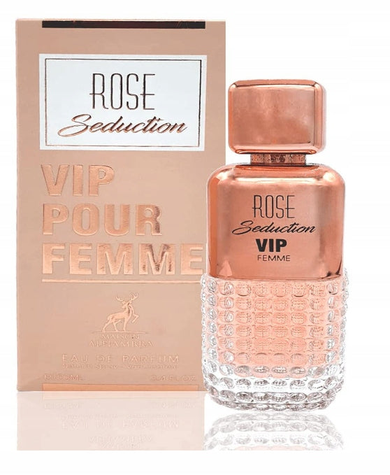 MAISON ALHAMBRA ROSE SEDUCTION VIP POUR FEMME 100ML EAU DE PARFUM FOR WOMEN