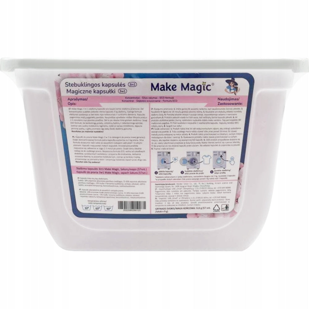 MAKE MAGIC WASHING CAPSULES FOR COLORED CLOTHES 57 PCS Manufacturer code 4779057080230