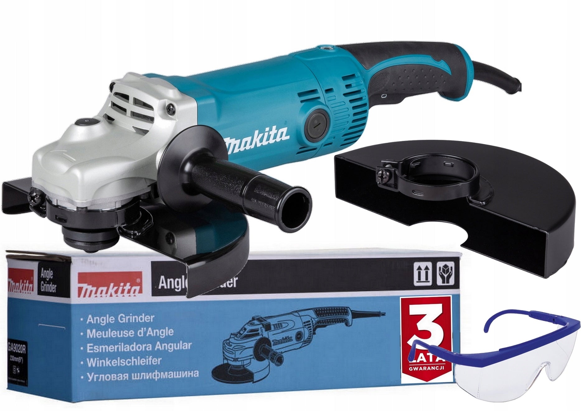 MAKITA GA9050R angle grinder 230mm 2000W soft start + GLASSES