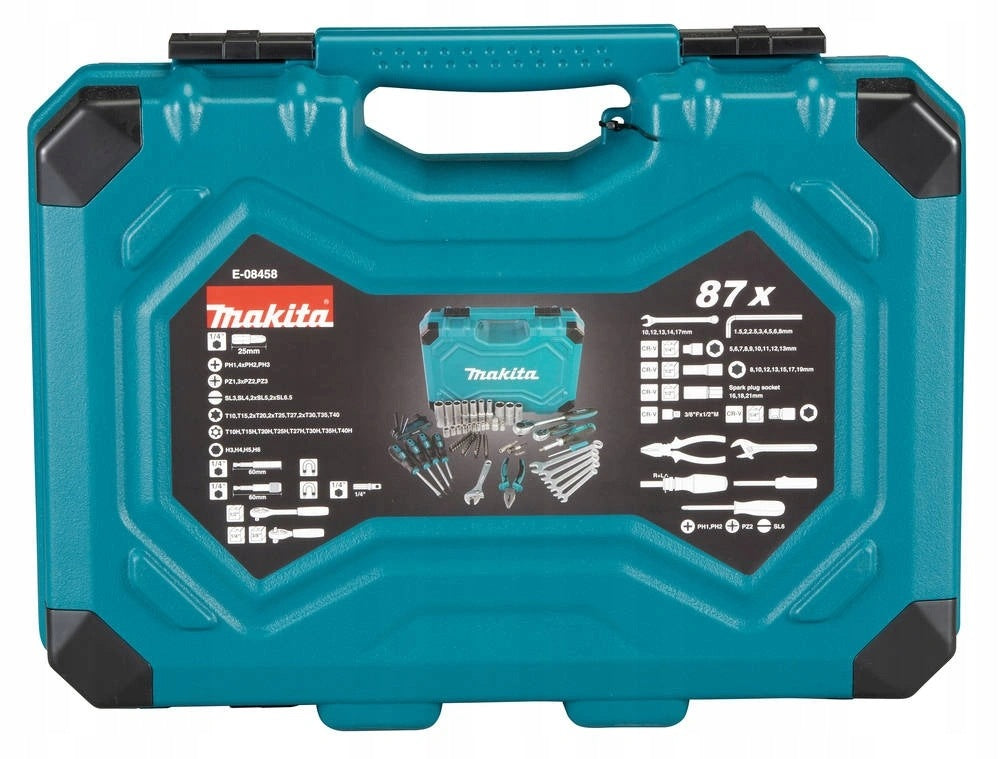 MAKITA Hand Tool Set 87 Pcs Keys Cap Adapters E-08458 Number of items in the set 87