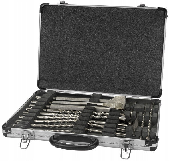 MAKITA SDS drill and chisel set + 17 pieces in aluminium case D-42444