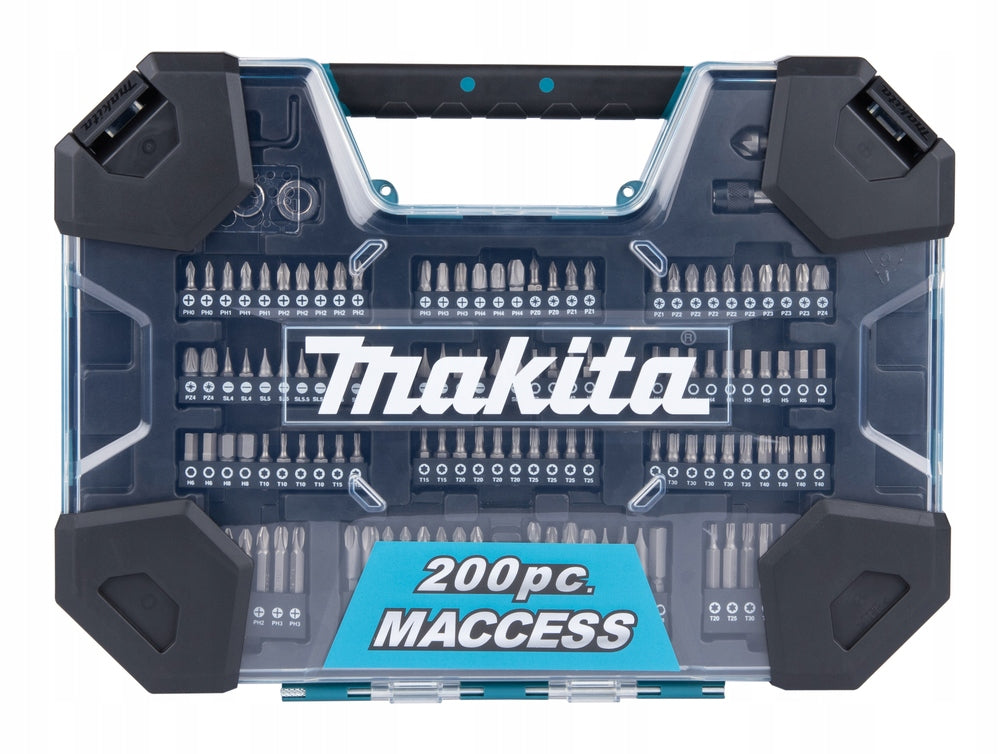 MAKITA sada bitů a vrtáků 200 ks v plastovém kufru E-22610