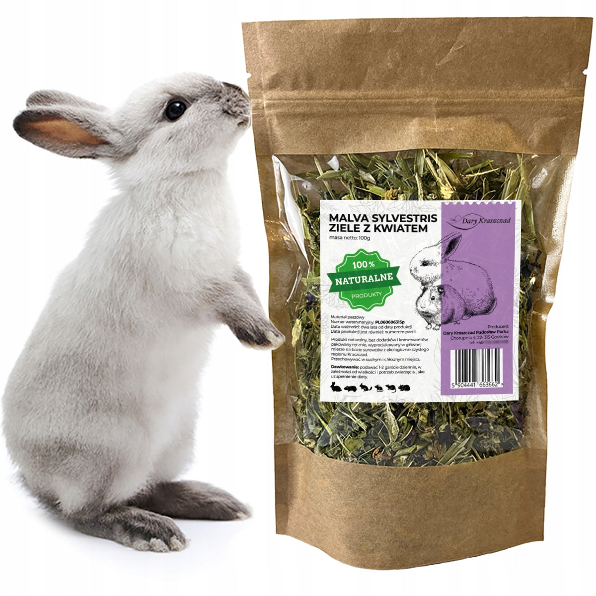 MALLOW HERB WITH FLOWER HERBS FOR RABBIT RODENTS NATURAL HEALTHY 100G