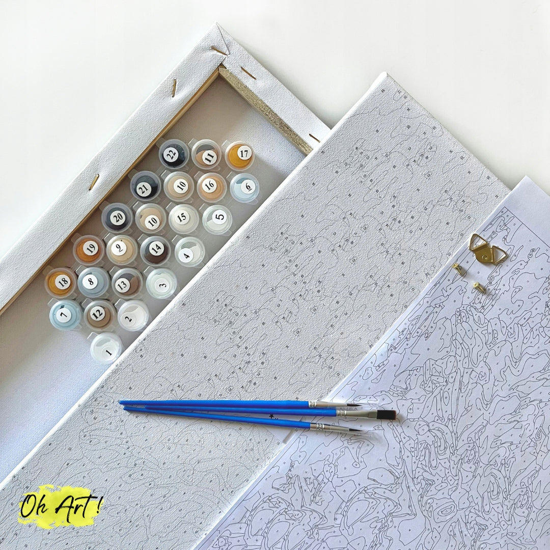 Malen nach Zahlen mit goldener Glitzerfarbe im Rahmen Oh Art! 40x50 cm 