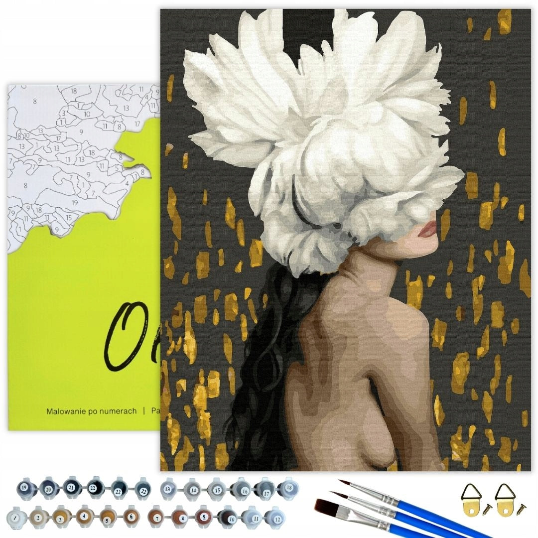 Malen nach Zahlen mit goldener Glitzerfarbe im Rahmen Oh Art! 40x50 cm 