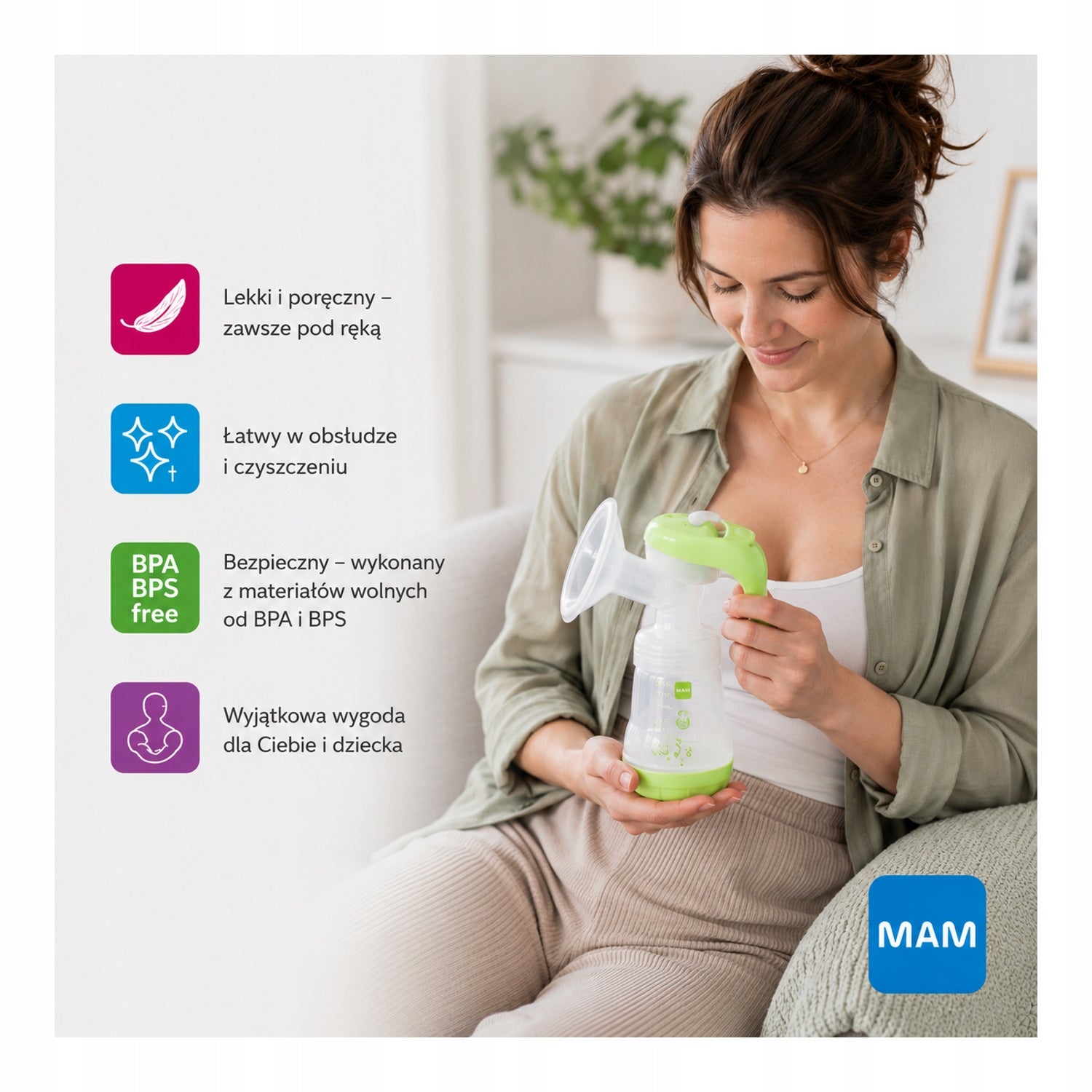MAM Manual Breast Pump Bottle Anti-Colic 160 ml Packaging status original