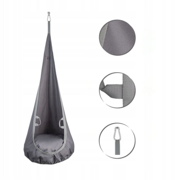 MAMOI SWING COCOON ROCKER ARMCHAIR HANGING BAG 60X160 CM 60 KG GREY Seat length 160 cm