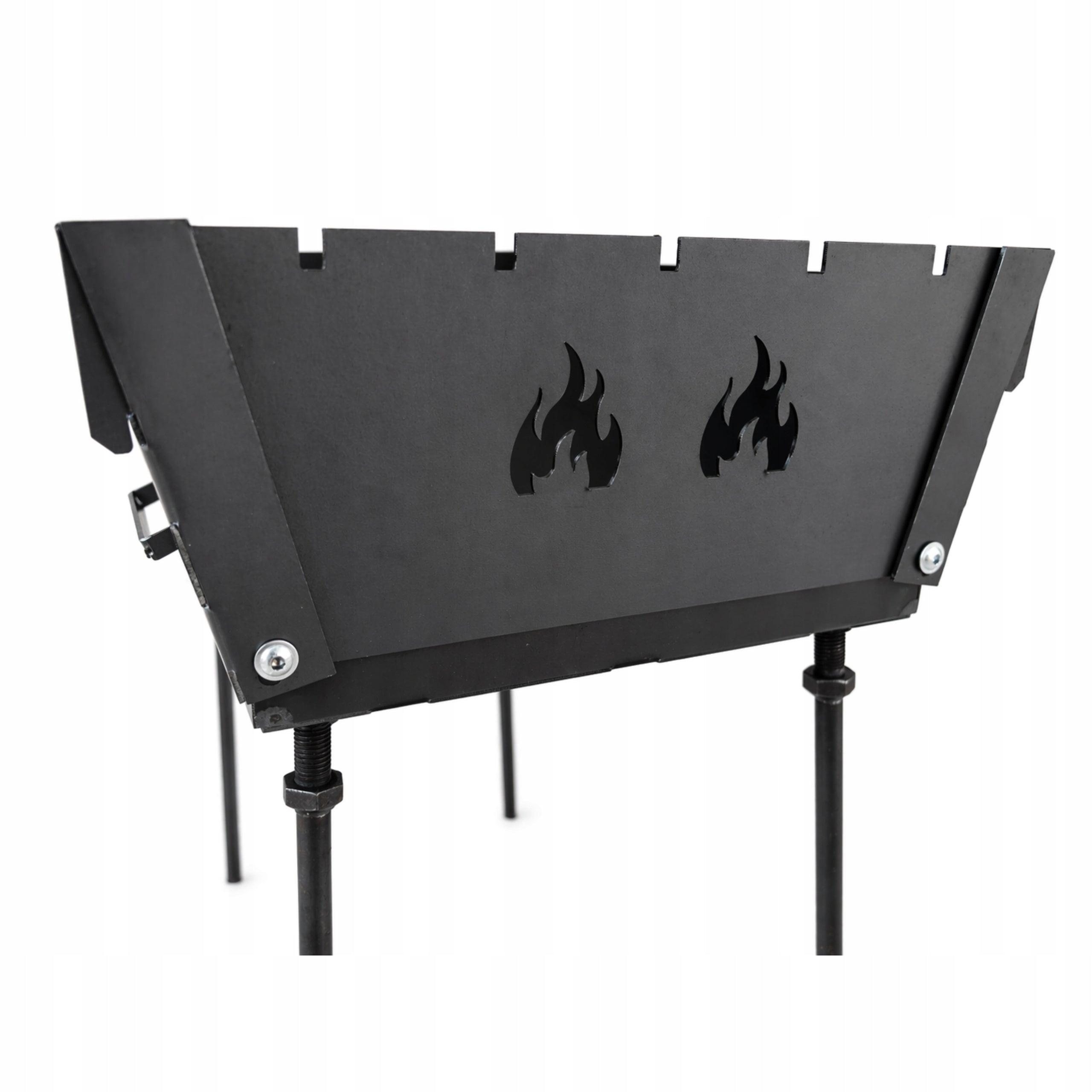 MANGAL GRILL FOLDING 2MM SUITCASE TOURIST 8 SKEWERS + COVER T82P Grate width 45 cm