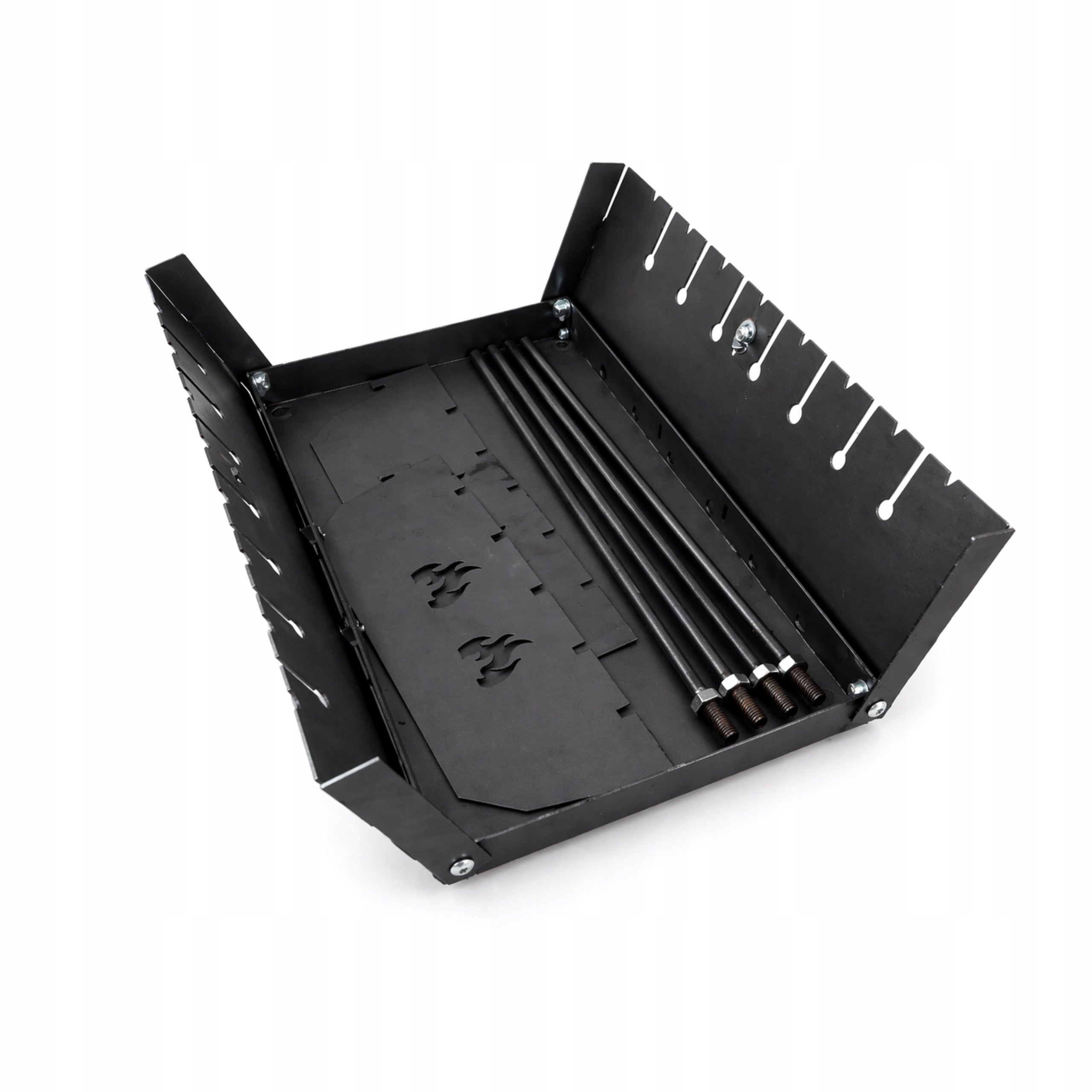 MANGAL GRILL FOLDING 2MM SUITCASE TOURIST FOR 8 SKEWERS T82 Grill depth 16 cm