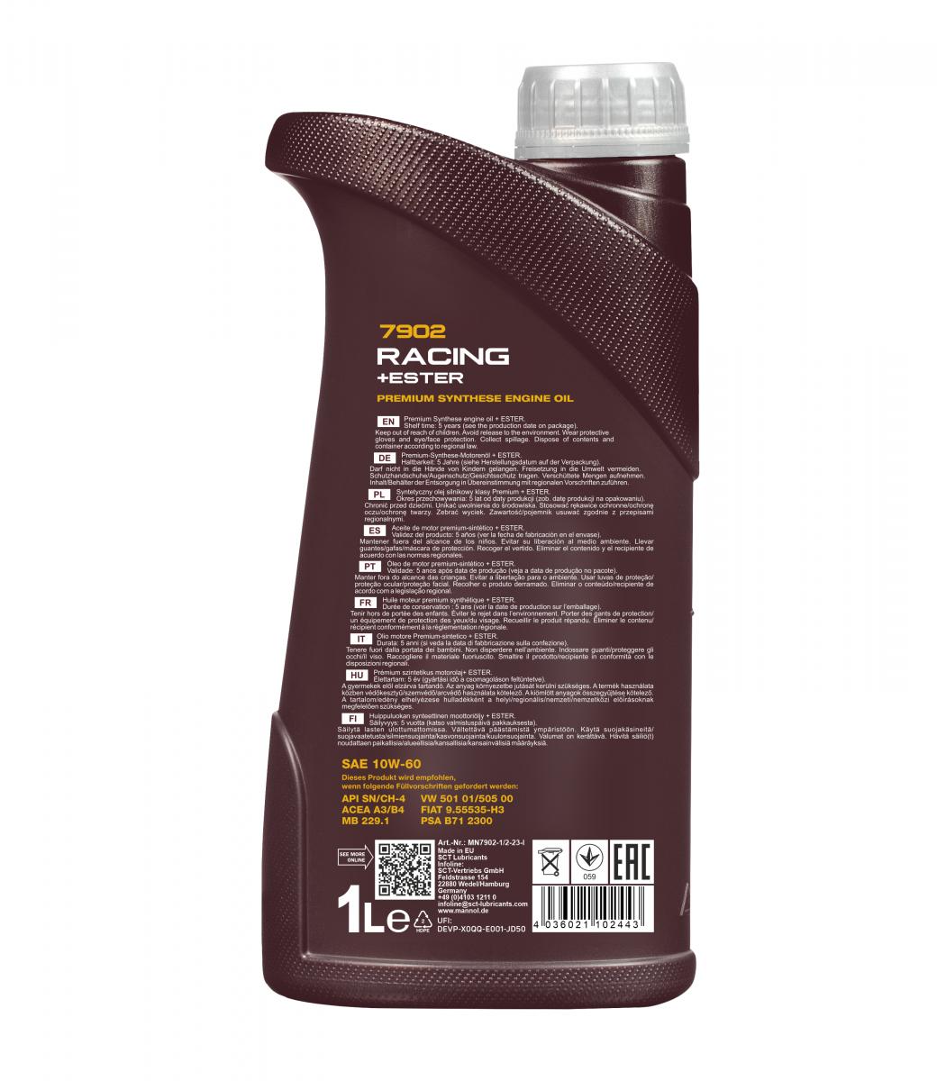 MANNOL Engine oil 10W60 RACING+ ESTER MN7902 1L Manufacturer code MN7902-1
