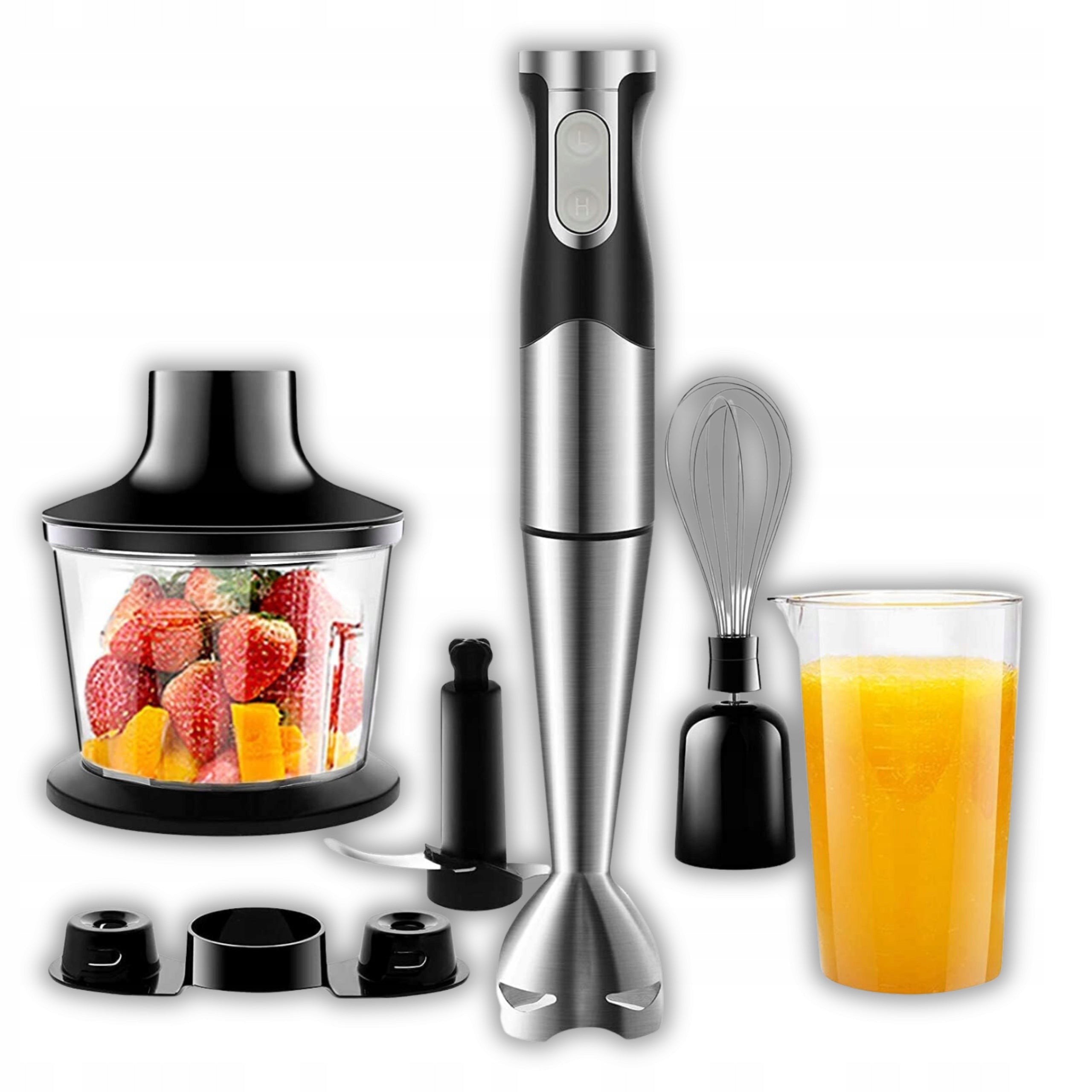 MANUAL BLENDER SUBMERSIBLE MIXER SILVER MULTIFUNCTIONAL 1200W 6in1