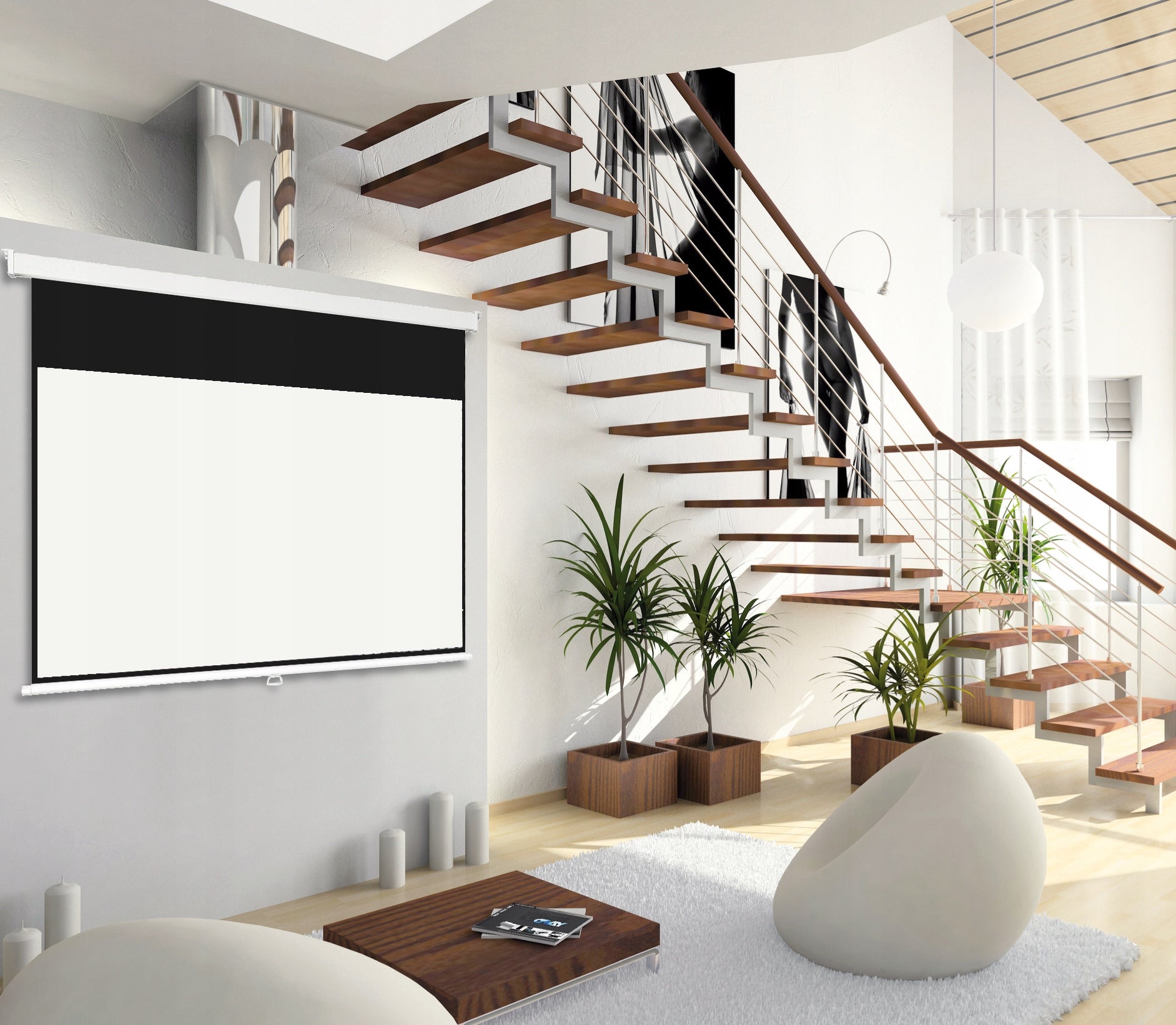 MANUAL PULL-DOWN PROJECTION SCREEN - 4:3 200x150cm - 98" - ORAY Packaging status original