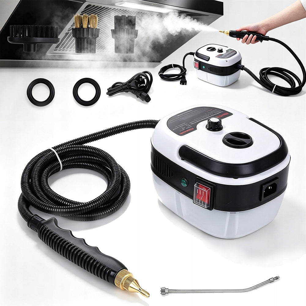 MANUAL STEAM CLEANER SET 2500W FOR TILE GROUT UPHOLSTERY WINDOWS NOZZLE 1L