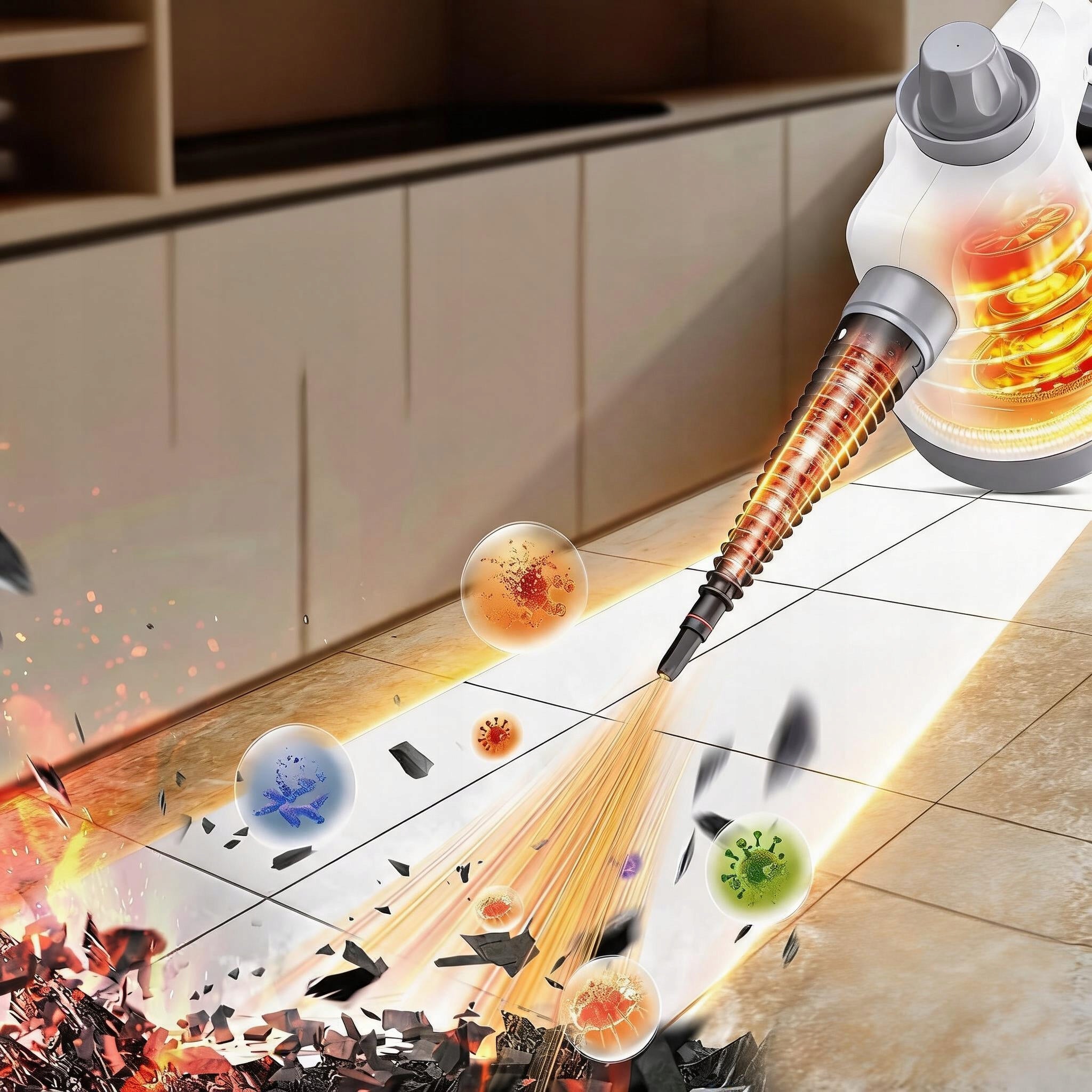MANUAL STEAM CLEANER STEAMER SET 1050W FOR CLEANING AND REMOVING DIRT Capacity 0.44 l