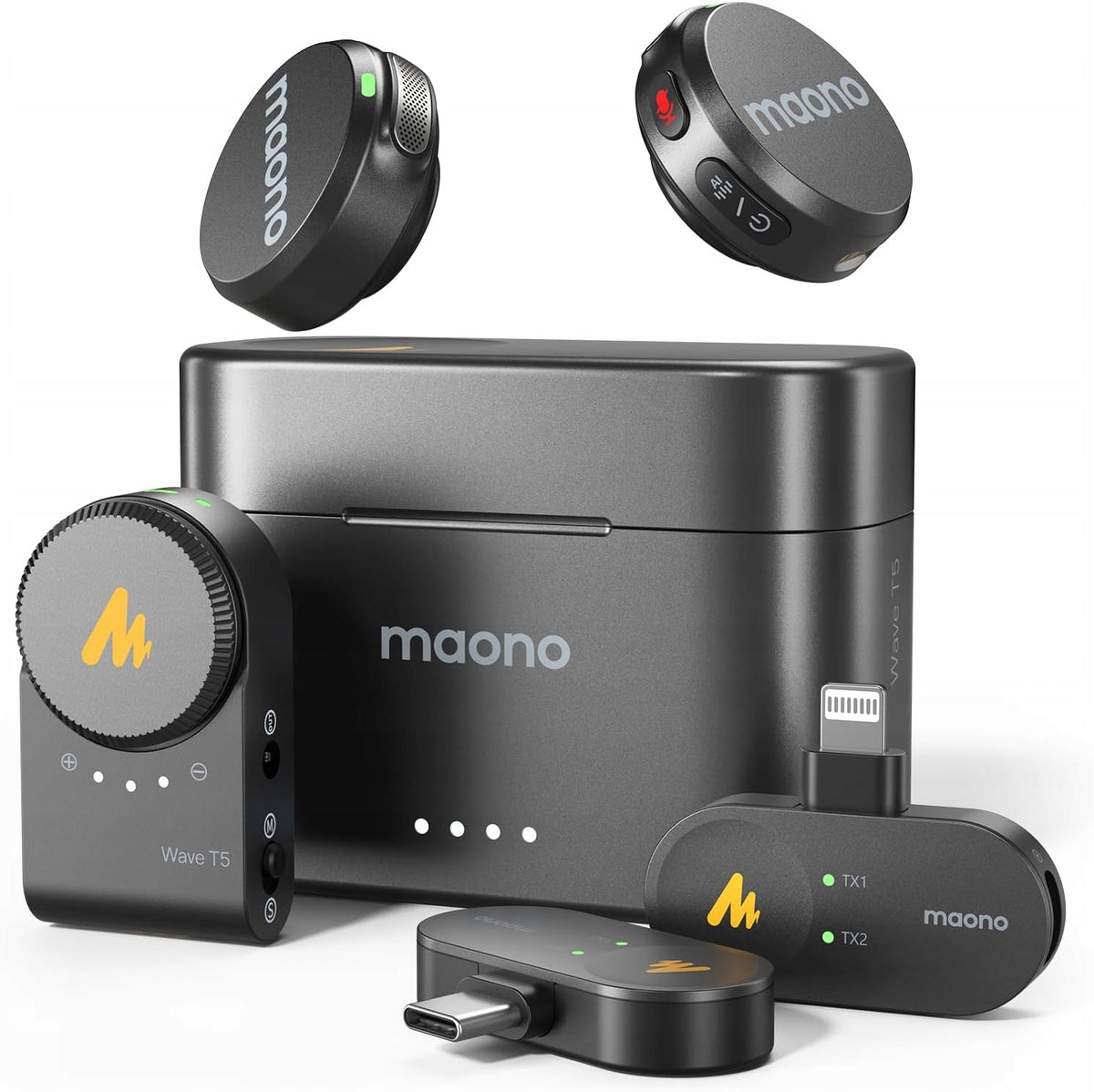 MAONO Wireless microphone Lavalier 48 kHz/24bit 30h operation
