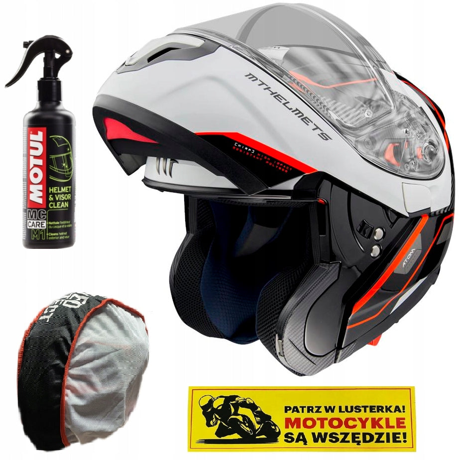 MAP HELMET MT ATOM RED FLUO BLENDA s. XS