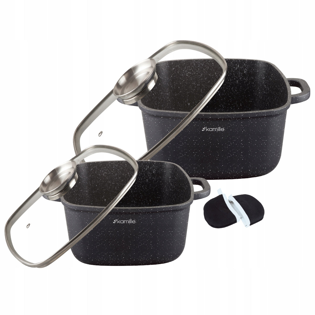 MARBLE POTS 4 EL. SET GAS POTS INDUCTION KAMILLE Material aluminum