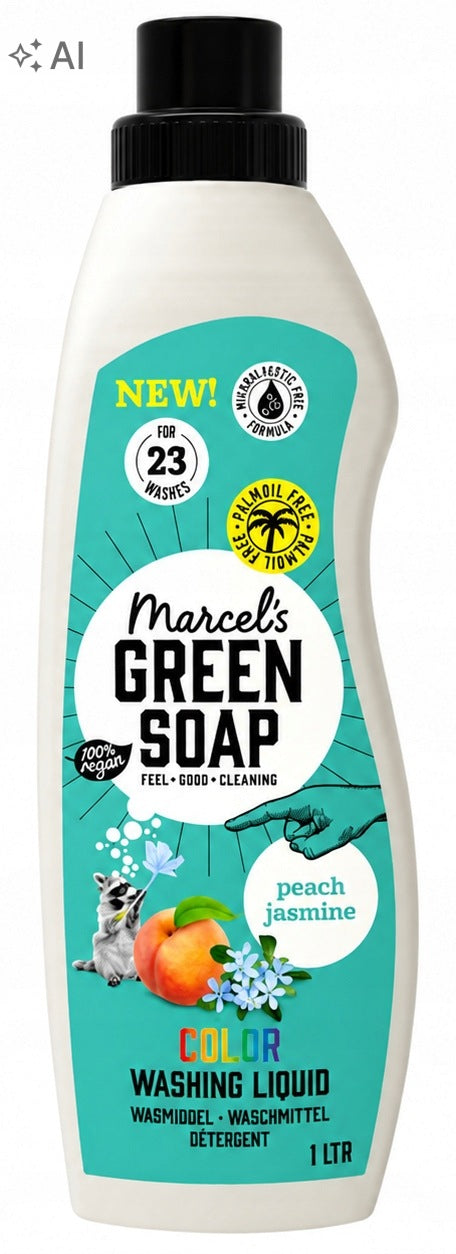 MARCEL'S GREEN SOAP COLOR WASHING LIQUID PEACH JASMINE 1L 23 WASHES