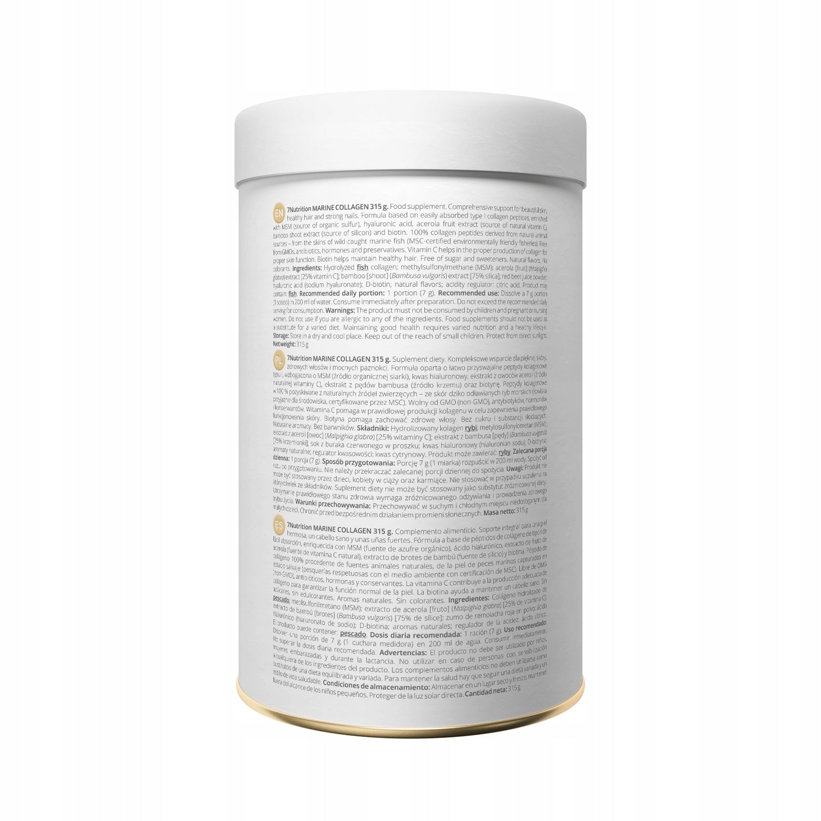 MARINE COLLAGEN FISH 7NUTRITION MARINE COLLAGEN PEPTIDES HAIR SKIN 315g Manufacturer code 5905358320440
