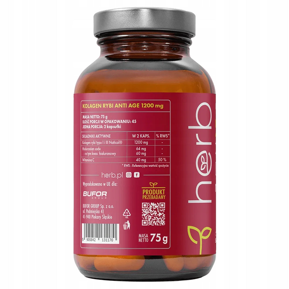 MARINE FISH COLLAGEN HERB ANTI AGE FORTE HYALURONIC ACID HAIR SKIN 90vcap Brand Herb