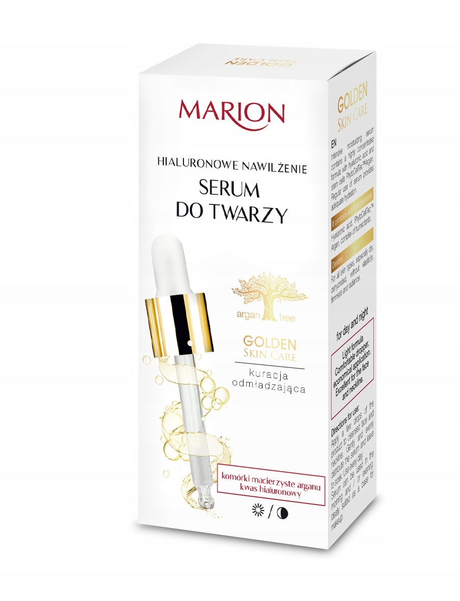 Feuchtigkeitsspendendes Serum für Gesicht und Hals mit Hyaluronsäure Marion Golden Skin Care, 20 ml 