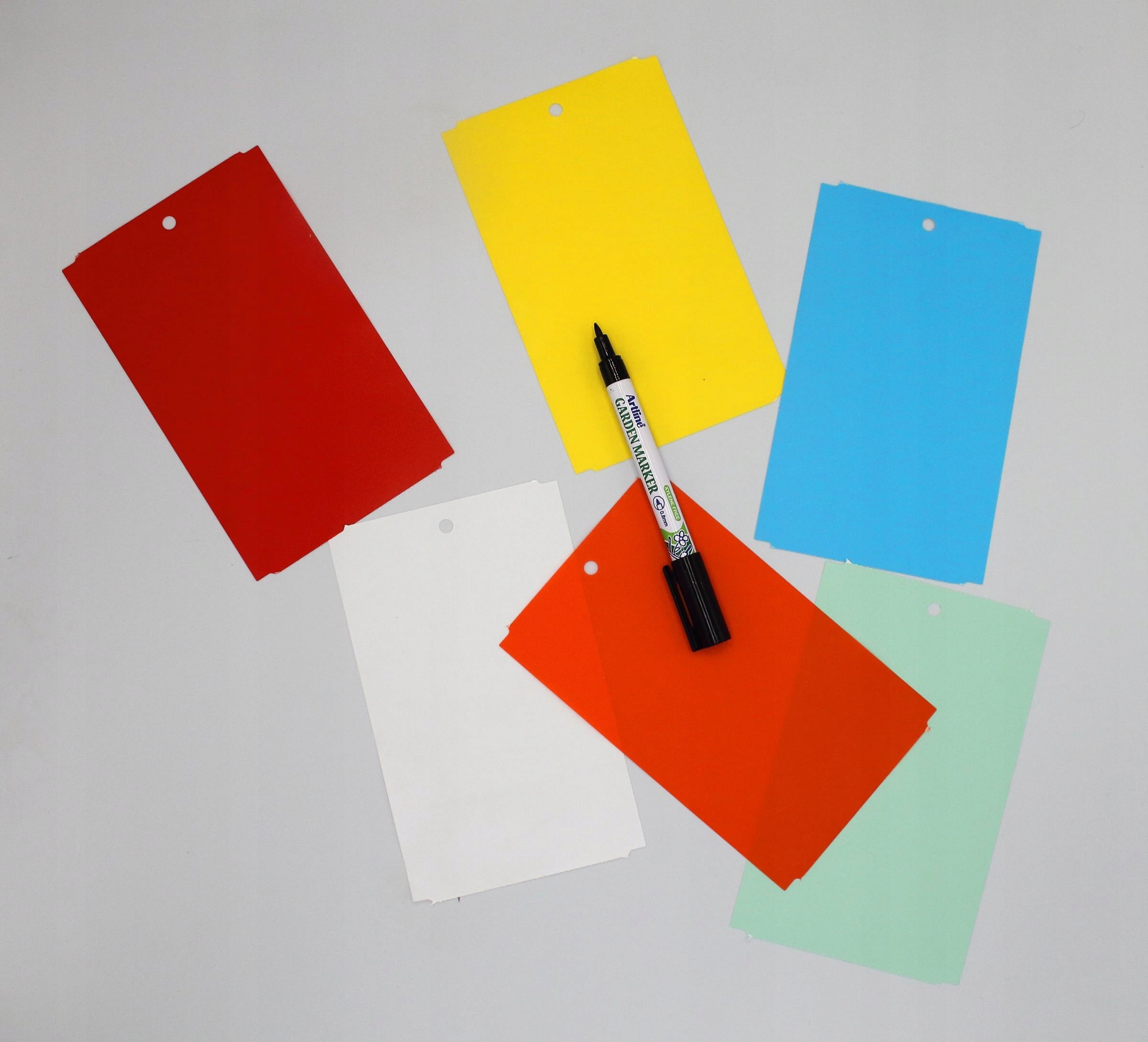 MARKER + Pendants 6 COLORS for plant description 163,5mm x 100mm (100x163,5) 600 Packaging status original