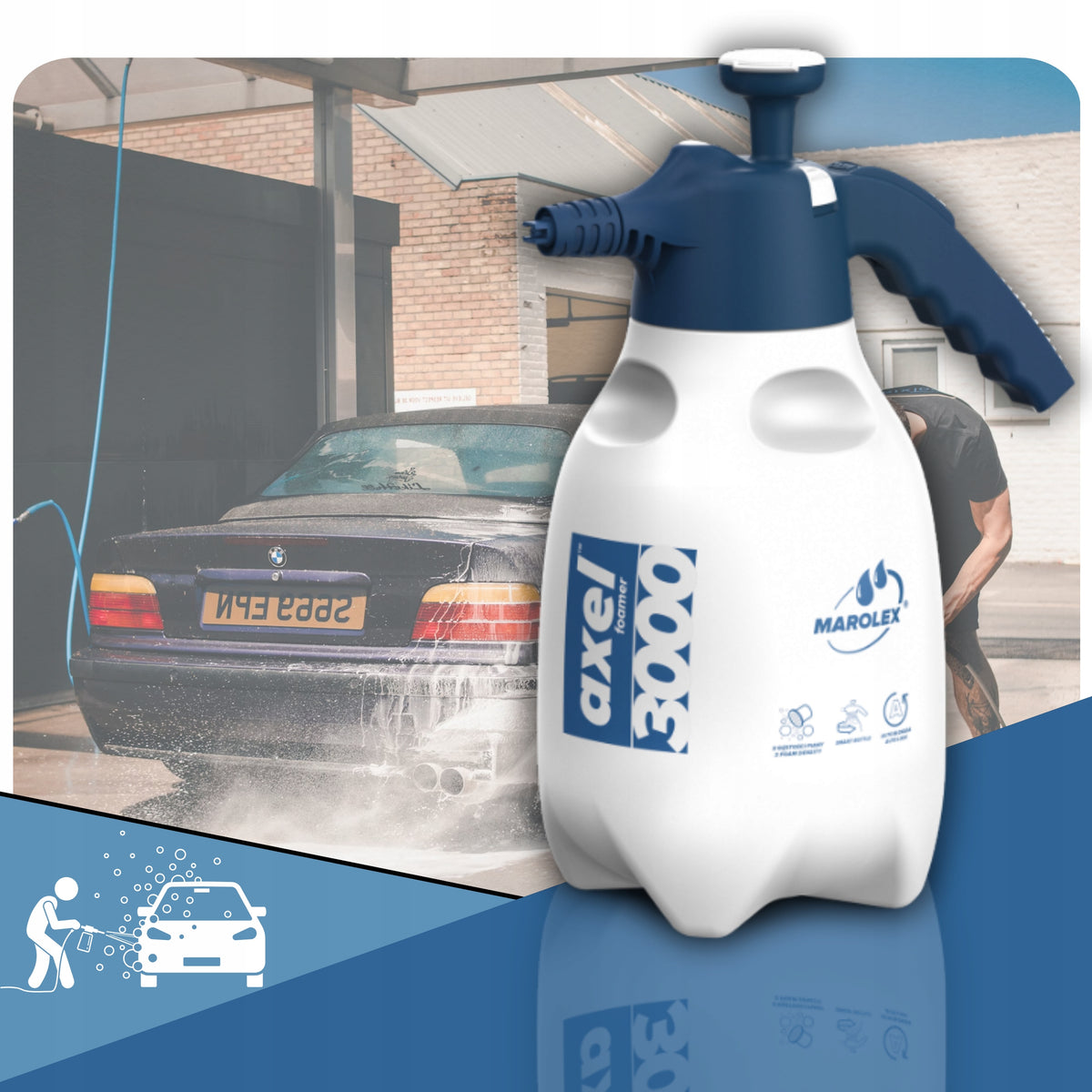 MAROLEX Axel 3000 Manual Foamer +3 tips 3l For Pre-Washing Car EAN (GTIN) 5904235006217