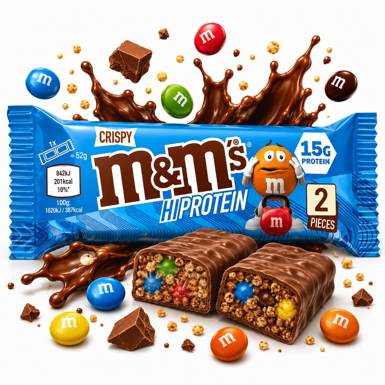 MARS M&M'S 52 g protein bar protein supplement chocolate flavor wpc