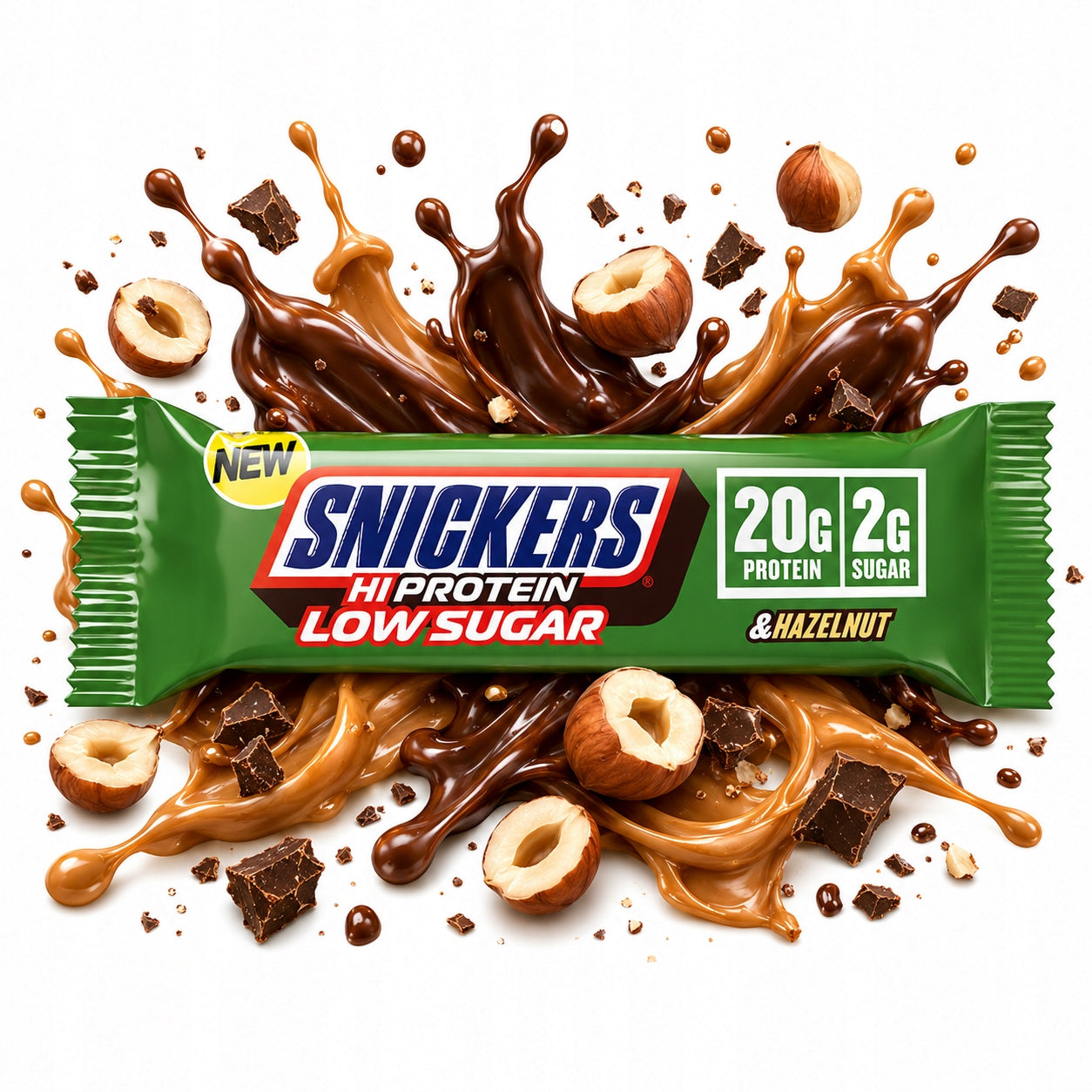MARS Snickers Hi Protein Low Sugar 12 X57 g Hazelnut Protein Bar Packaging status original