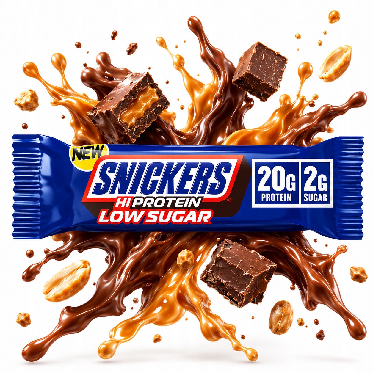 MARS Snickers Hi Protein Low Sugar Bar 57g Milk Chocolate Protein Bar Packaging status original