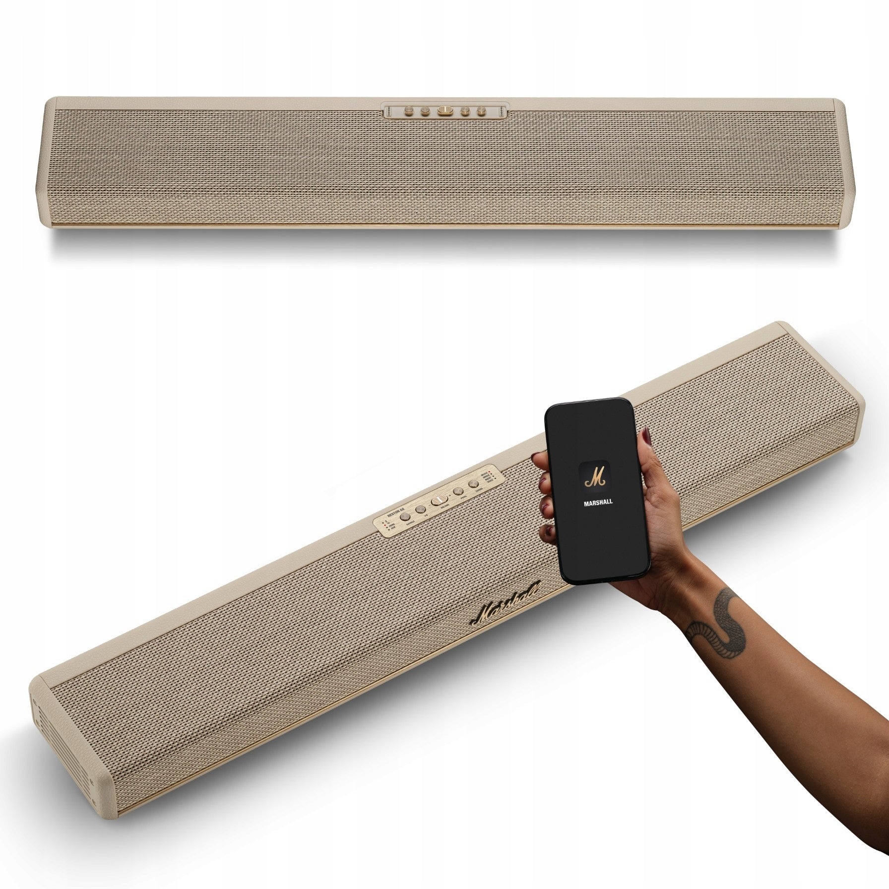 MARSHALL SOUNDBAR HESTON 60 CREAM DOLBY ATMOS BLUETOOTH eARC APP